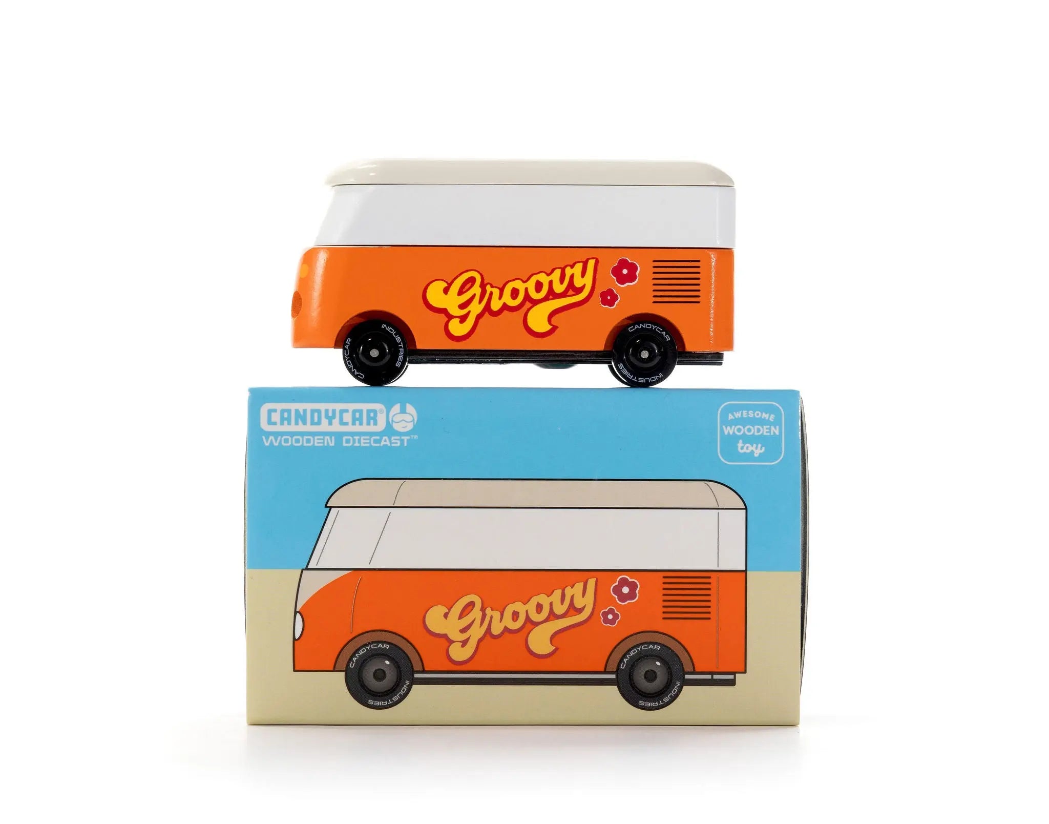VW T1 Groovy Orange - Wooden Car Candylab