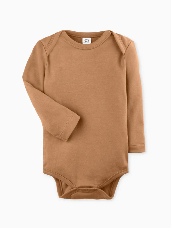 Organic Baby Long Sleeve Classic Bodysuit - Ginger Color
