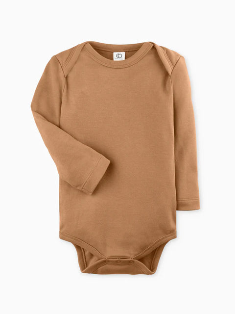 Organic Baby Long Sleeve Classic Bodysuit - Ginger Color
