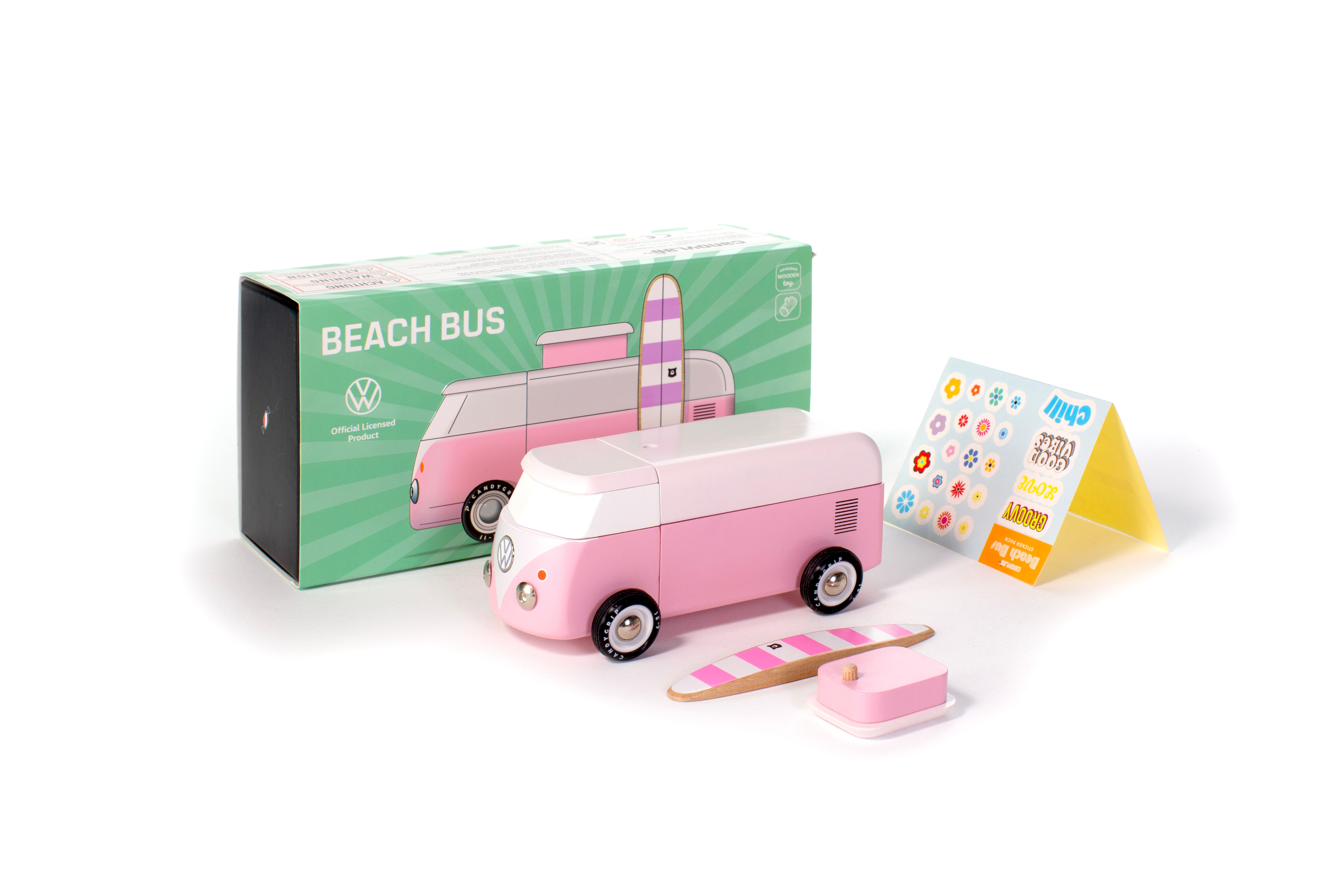VW Beach Bus Pink - Wooden Car - by Candylab – sigikid