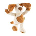 Soft organic puppy stuffed animal in cream and brown with floppy ears and patch details – sigikid baby plush toy