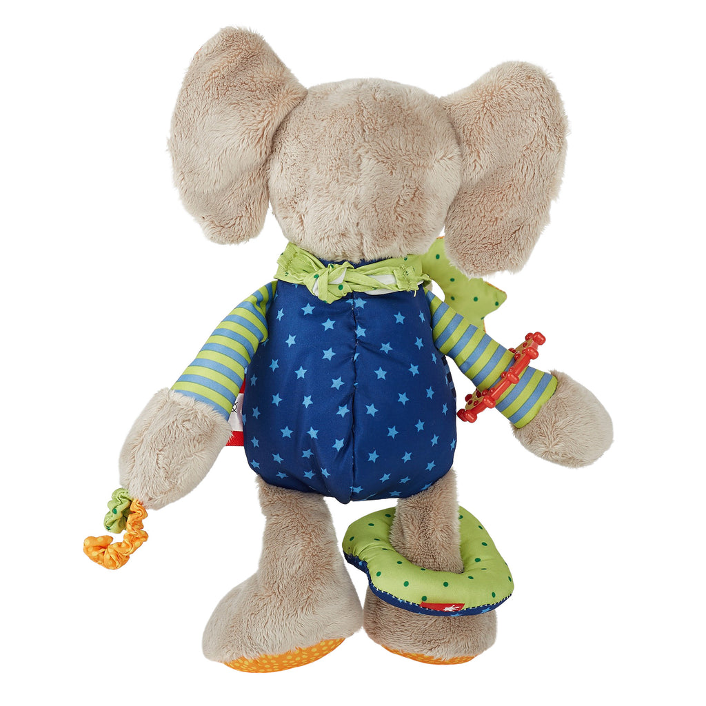 Doudou éléphant Gris et Patchwork Fille 28 cm Sigikid Premier Age