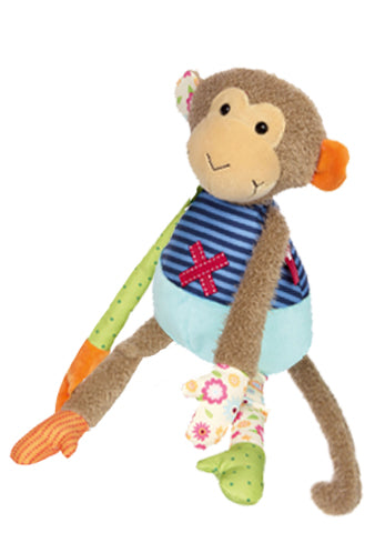 Peluche singe Patchwork Sigikid, Peluche Singe Premier Age 25 cm