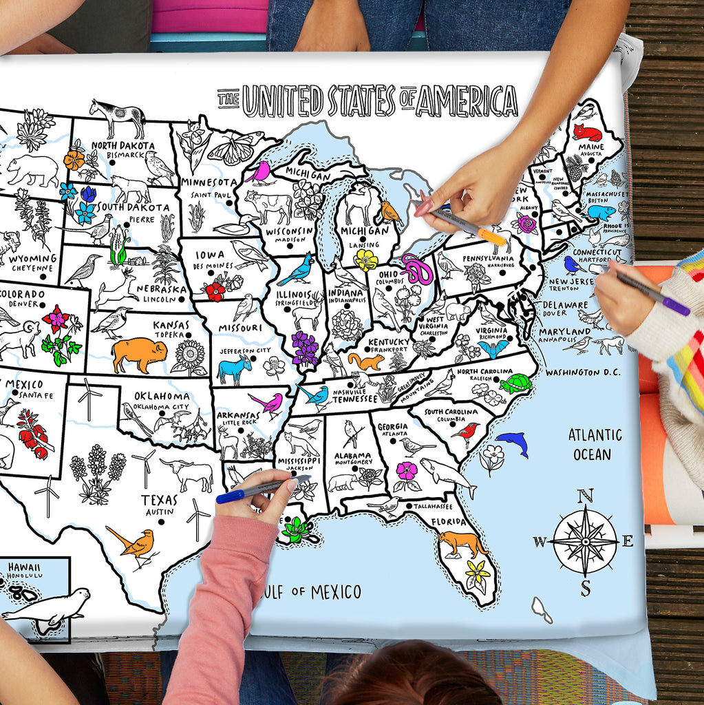 United States Map Tablecloth